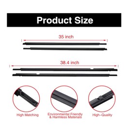 4Pcs Outer Door Window Belt Weatherstrip Moulding Trim Kits Compatible with 1995-2004 Toyota Tacoma Double Cab, OE Replace# 68210-04020 68160-04020 68230-04010 68180-04010 (Set of 4)