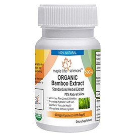 ORGANIC Bamboo Extract (70% Natural Silica) - 500mg - 60 Vegan Capsules - Skin Hair Nail Health