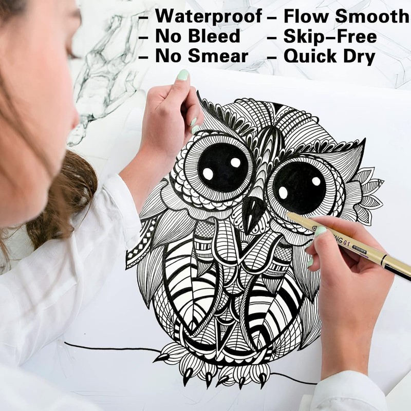Fineliner Drawing Art Pen, Writing Pens, Inking Markers Liner, Smooth