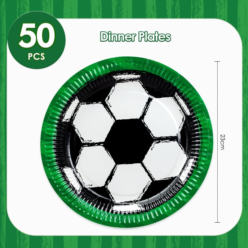 BFB 9in Football Dinner Plates Set 50 Pack Disposable Paper
