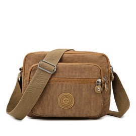 Vllcsla Crossbody Bags for Women Medium Size with 3 Zip Compartments Women's Cross-Body Bags Shoulder Bags, Women Cross Body Work Bag with Adjustable Strap for Daily Usage (Brown)