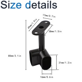 INCREWAY 2 pcs Oval Corner Closet Rod Support Bracket 90 ° Heavy Duty Wardrobe Accessories Clothes Rail Flange Seat for Closet Rod, Black