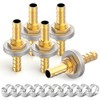 ERGAOBOY 5Pcs 6MM to 6MM Brass Hose Barb Thru-Bulk Bulkhead