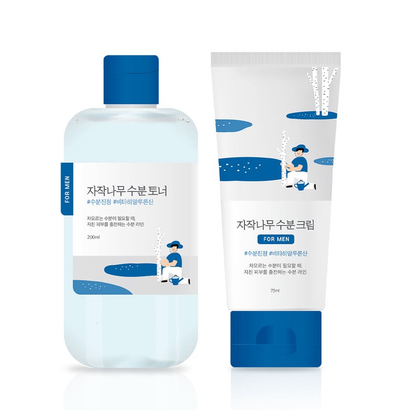 roundlab 라운드랩 포 맨 자작나무 수분 토너 200ml X 크림