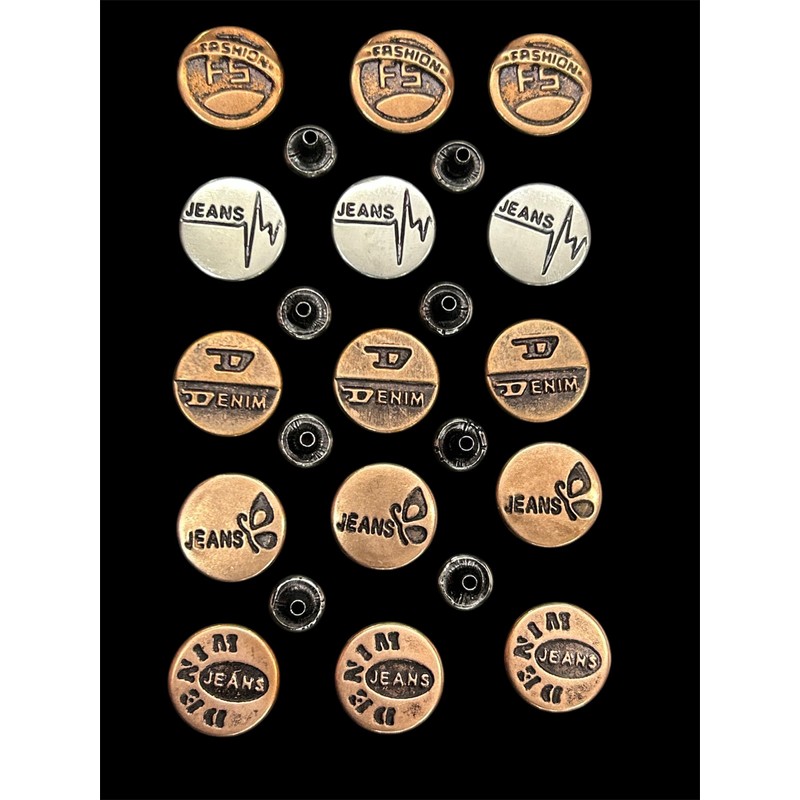 Loty Store 15 Sets 20mm Replacement Jeans Buttons Pants Metal