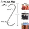 Butcher Hooks, 12 Pieces, S Hooks, Stainless Steel Smoking Hanging