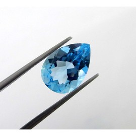 Myhealingworld Natural Blue Topaz pear 10x14mm faceted brilliant cut AAA quality loose calibrated gemstones for jewelry making (Blue Topaz Pear 10x14 MM = 1 Stone)