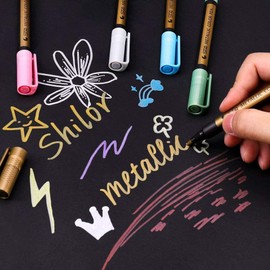 Juego de plumones de pintura acrílica de alta calidad, 10 colores metálicos para pintura de roca, tarjetas de bricolaje, arte de piedras, álbumes de recortes, tela, metal, cerámica, copa de vino