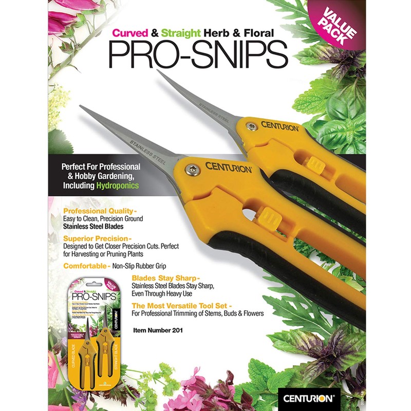 Centurion 201 Hand Pruner Shears, 2-Piece Set, 6½" Straight &