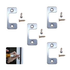 4 PCS Door Strike Plate Adjustable Door Strike Latch Plate Deadbolt Strike Plate with Screws for Exterior Door, Home and Rental Security Door