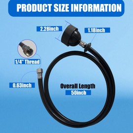 3 Pcs Shampoo Bowl Hose and Sprayer, Salon Spray Head and Rubber Hose Attachment for Shampoo Bowl Faucet Vacuum Breaker, Salon Sink Replacement, Barber Shop, Spa, 1/4" Thread