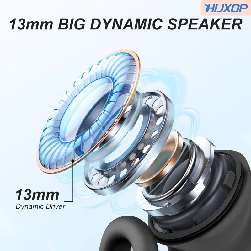 Hijoxp Open Ear Earbuds Lightweight Comfort Clip Wireless Earbuds Sweat