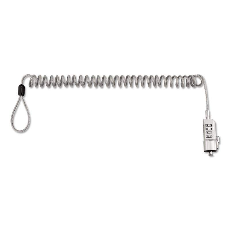 Innovera 64670 Compact Combination Laptop Lock, 6 ft Steel Cable