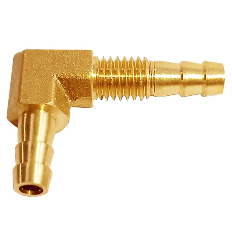 Uenede 2PCS Solid Brass 90 Elbow Barb Bulkhead Fitting 1/4"OD