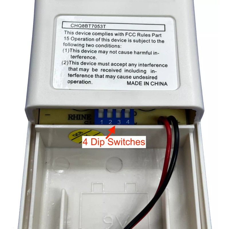 Rhine CHQ8BT7053T Ceiling Fan Remote Control 4 DIP SWITCHES with