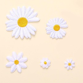 30 Stück Gänseblümchen-Aufnäher, 3 Stile, Gänseblümchen-Applikation, bestickte Blumen-Applikation, 5 Größen, Blumenaufnäher, zum Aufnähen von Kleidung, Taschen, Schuhen, Hüten, Jacken, Jeans, T-Shirts