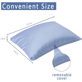 Focustree Microbead Throw Pillow Bedding Neck Pillows with Removable Cover, 16" x 12" Bed and Couch Decorative Pillow for Home Sofa Bedroom Fun Colors Support. Silky, Comfortable (Blueberry Color)