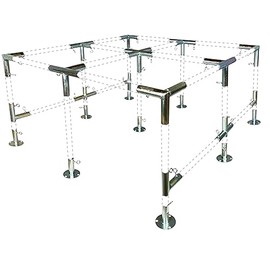 9-Leg Square Flat Top Convention Booth Canopy and Event Tent Fitting Set Outdoor/Indoor EMT Conduit Connectors (Choose Size) (Connects 3/4" Pipes)