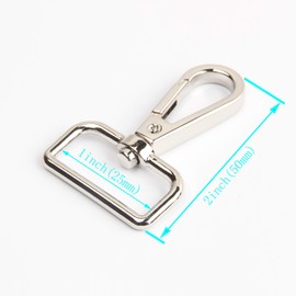 JWBIZ 15 Pcs D Ring Swivel Lobster Claw Clasp, Push Gate Snap Hooks Trigger Clips(Silver, 1 inch)