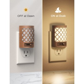 DORESshop Vintage LED Night Light Plug in, Dusk to Dawn Sensor, Dimmable Night Light, 1W (15W Equivalent), Adjustable Brightness from 0LM-60LM, Soft White 3000K for Bedroom, Hallway, Nursery, 4 Packs