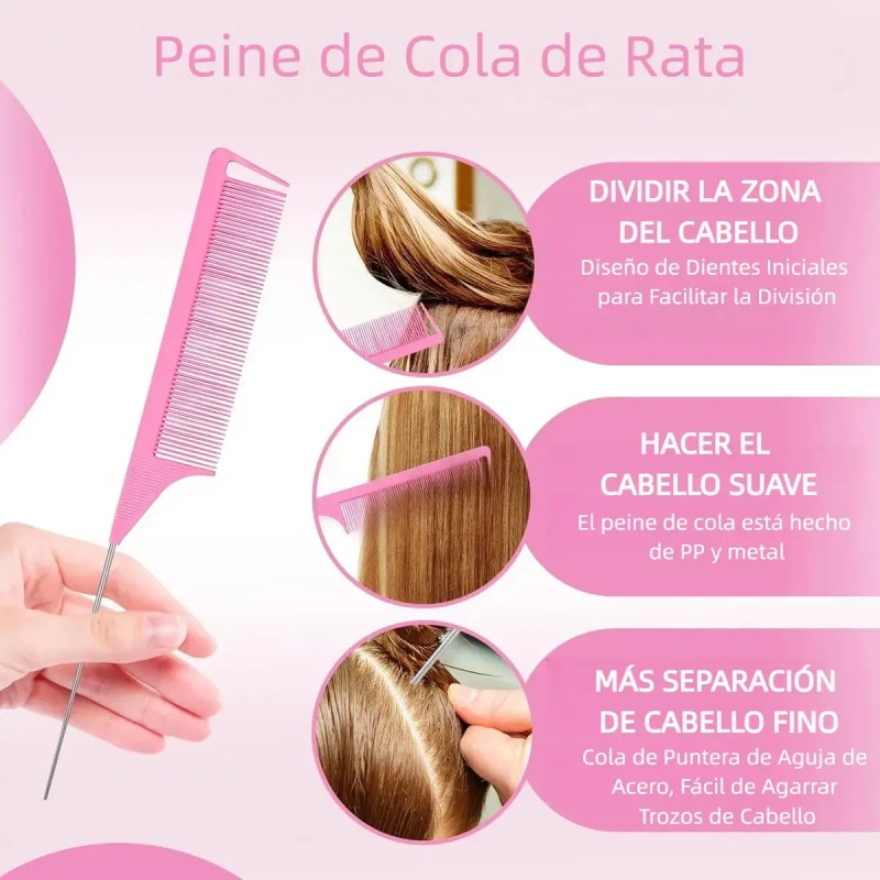Kit 30pz Peine De Masaje Pinzas De Cabello De Peines