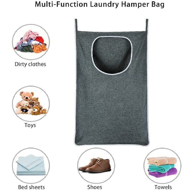KINGSUSLAY Hanging Laundry Hamper, Hanging Hamper with Free Hanging Hooks,