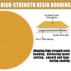 6 Inch - No Hole Hook and Loop Sanding Discs 120 Grit, Random Orbital Sandpaper for Automotive and Woodworking - 100 Pack