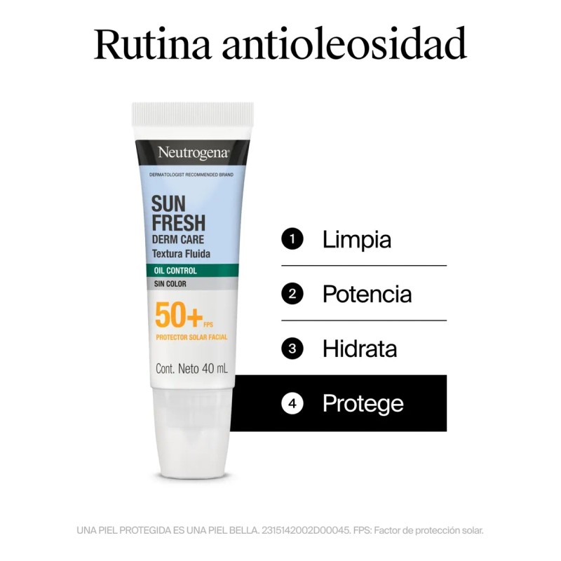 Neutrogenaprotector Solar Facial Sunfresh Fluido Spf50 40ml