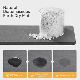 Yofidra Water Absorbent Diatomite,Stone Drying Mat for Kitchen Counter Instant Drying Stone, Sponge Holder for Sponges Soap Dispenser, 9.2" X 3.5 Kitchen Sink Organizer for Kitchen Counter