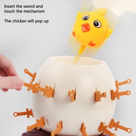 Chick Pirate Funny Stab Lucky Game Toy for Family with Trick Decorative Gifts for Easter, Over 3 Years Old (Photo Color)