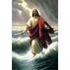 24x36 gallery poster, Jesus Christ walking on water in the