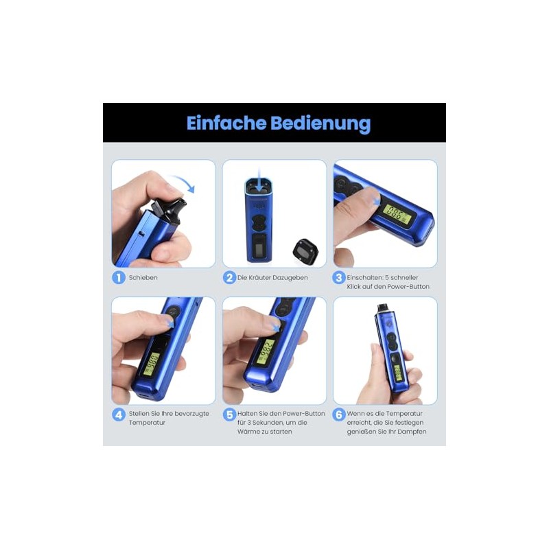 Vaporizer Herbs | MEDGRAM Precise Temperature Setting 93-220°C | LCD