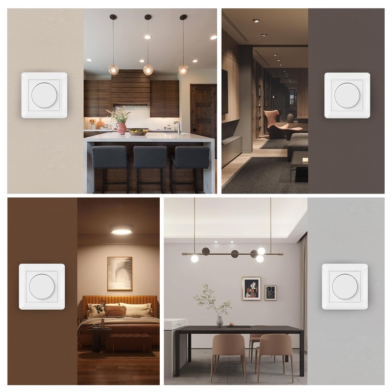 KYOTECH LED Dimmer Switch, Rotary Dimmer Flush-Mounted Dimmer Switch for