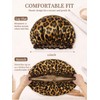 Leopard Satin-Lined Shower Cap for Girl Reusable Waterproof Women