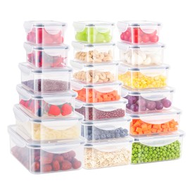 WELKOR 36 Piece Airtight Food Storage Containers,BPA-Free Plastic Jars with Lids, Stackable & Leakproof for Kitchen Pantry Fridg, Perfect for Snacks Cereal Flour Meal Prep (6 Size, 36 pcs)
