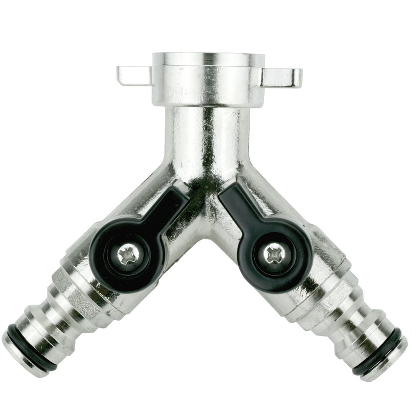 2 Way Splitter with 3/4 Inch Ball Valves for 2