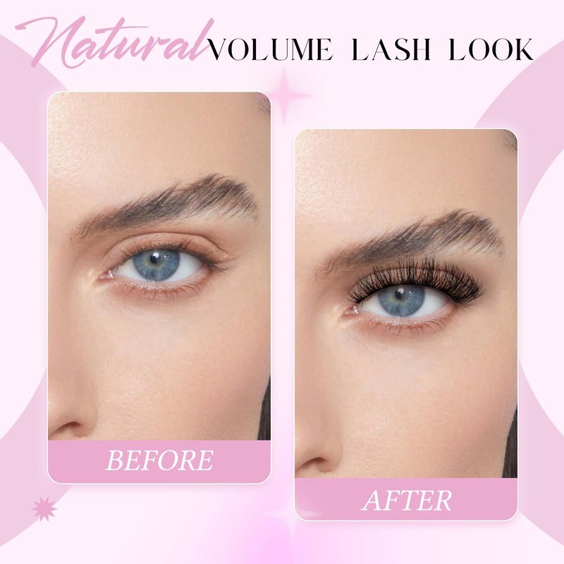 Fadlash Half Eyelashes Kit 3 Pieces, Half Eyelashes Wispy Cat