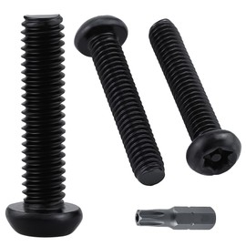 M6-1.0 x 25mm Tamper Proof Button Head Security Screws, Stainless Steel 304, Black Coated Anti-Theft Machine Screws for Automotive, Electronics, DIY & Outdoor Repair, 30-Pack (bit Included)