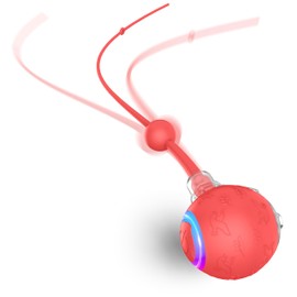 hipibbo Interactive Cat Toys Ball for Indoor Cats,Automatic Kitten Toys for Bored Indoor Adult Cats,Motion Activated,USB Rechargeable(red)