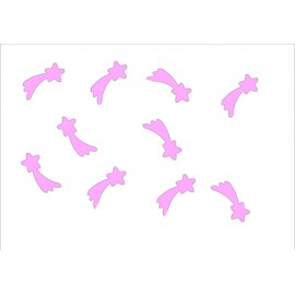 Miniblings 10 x Iron-On Patches 30 mm Flock Shooting Star Comet Patch I Children's Iron-On Patches for Ironing – Flock Film – Applique Sewing, Colour: White