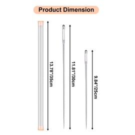 7 Pack 10"/12" Upholstery Needle and Stroage Tube, Large Sewing Needle for Upholstery, Long Needles for Crafts, Large Needle for Hard Canvas Repairing, Leather Sewing Needles