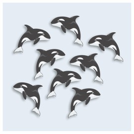 x8 Orca Whale Stickers for Wall Decor, Covering Marks, Mugs & Cups, Car Bumpers, Shower & Tile, Toilets, Laptop & More Sea Animal Vinyl Decals, Hardwearing Waterproof (Whale)