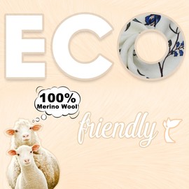 DANA XU 100% Merino Wool Extra Large Pashmina Blanket Travel Scarf Cashmere Wrap for Women Fall Winter Oversize Shawl Floral