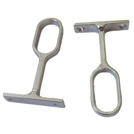 2x Cabinet Rail Centre Support for Oval Pipe 30 x 15 mm