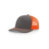 RICHARDSON 112 Trucker OSFA Baseball Hat Ball Cap, Charcoal/Neon Orange