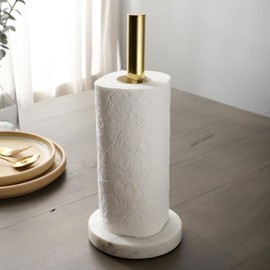 NikkisPride Standing Standing Toilet Paper Holder Free Standing Toilet Paper Holder | Unique Toilet Paper Holder Marble Base Metal Rod
