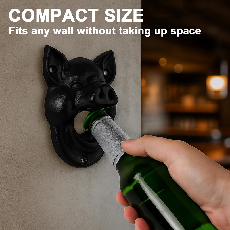 MGTECH Pig Bottle Opener Wall Mounted, Cast Iron Beer Opener