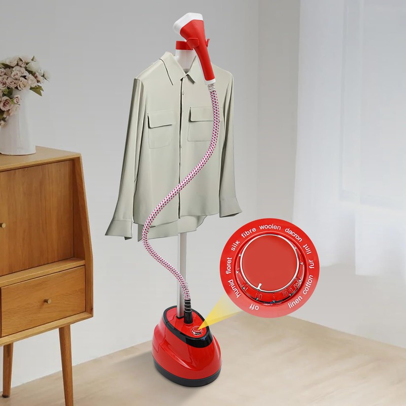 Standing Steamer with Ironing Board, 0.42Gallon Water Tank, Heats in