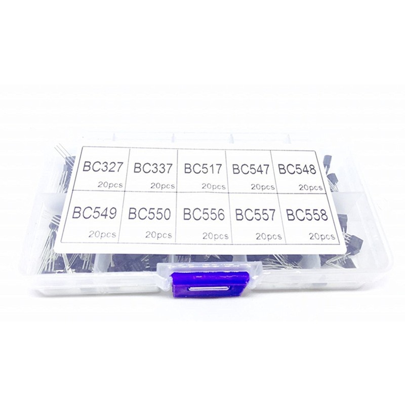 DollaTek 10Values 200PCS NPN PNP Power Transistor Assortment Assorted Kit