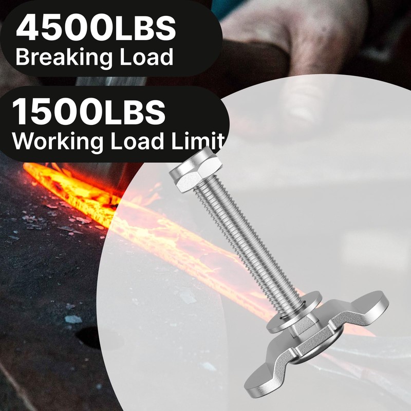 Vandrabase 8Pcs M8 x 60mm Stainless Steel L-Track Double Lug